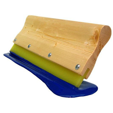WOOD SQUEEGEE HANDLE ASSEMBLED 70/90/70 TRIPLE DUROMETER YELLOW WHITE