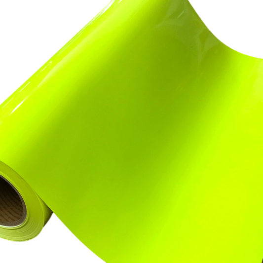 Heat Transfer Vinyl 19" Width NEON FLUORESCENT YELLOW HTV