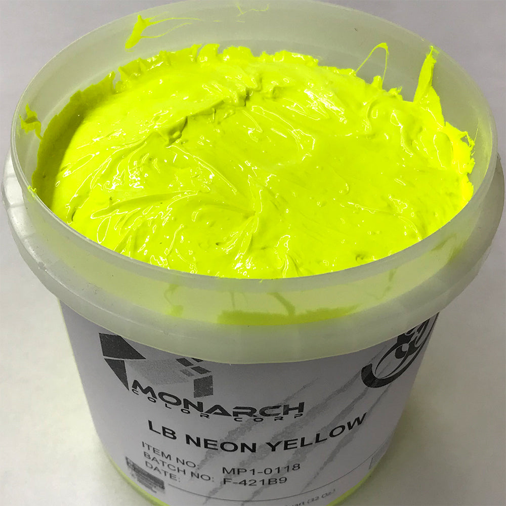 Monarch Plastisol Screen Printing Inks Low Temp Poly / Poly Blend Fluorescent Neon Yellow