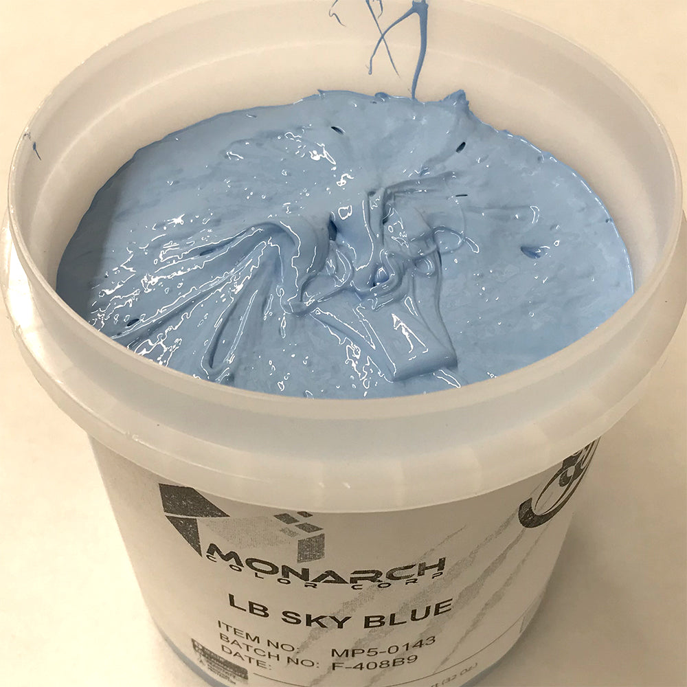Monarch Plastisol Screen Printing Inks Low Temp Poly / Poly Blend Sky Blue