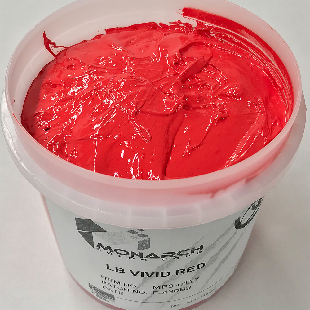 Monarch Plastisol Screen Printing Inks Low Temp Poly / Poly Blend Vivid Red