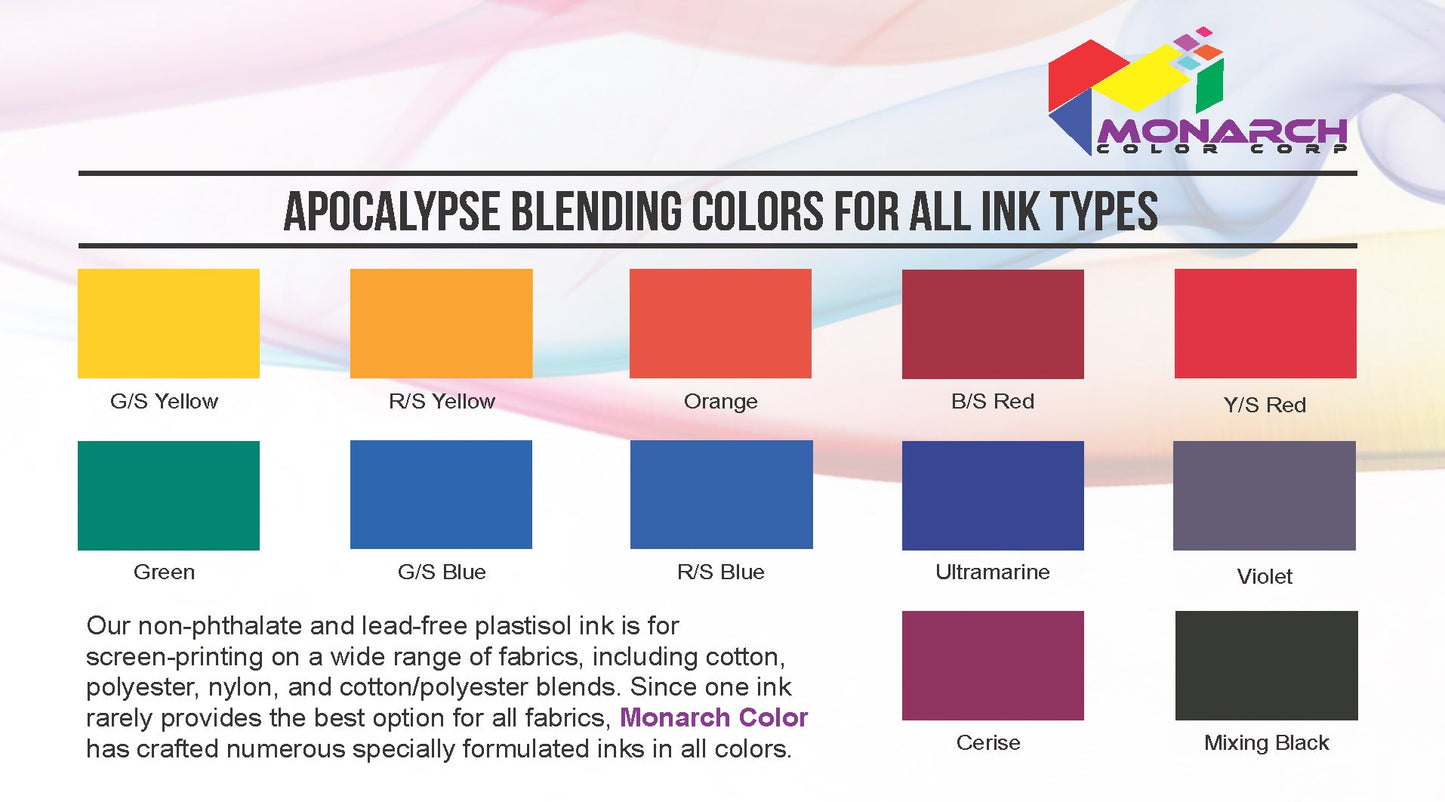 Monarch Apocalypse LB Colors Plastisol Screen Printing Inks Low Temp Poly/Poly Blend Blending Mixing System MX6-0106 MX Cerise