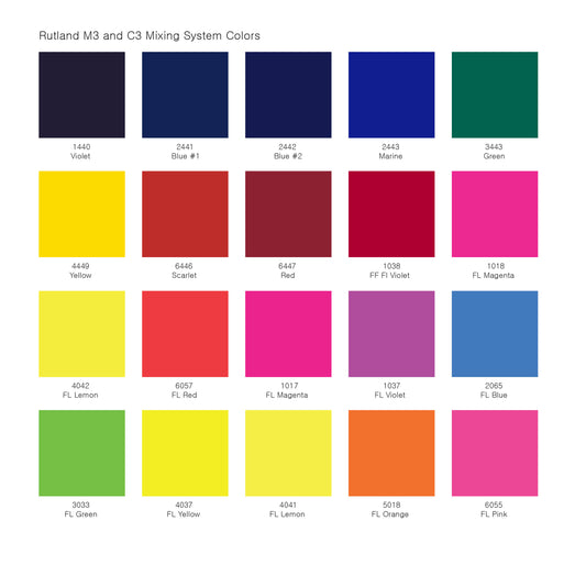 RUTLAND M3 BLACK M38394 COLOR MATCHING MIXING INKS PLASTISOL OIL BASE FOR SILK SCREEN PRINTING