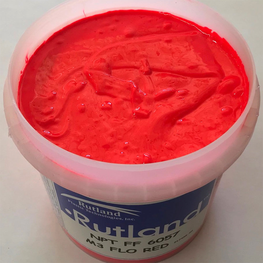 RUTLAND M3 FF FLUORESCENT RED M36057 COLOR MATCHING MIXING INKS PLASTISOL OIL BASE FOR SILK SCREEN PRINTING