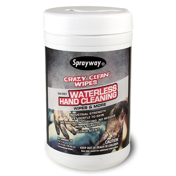 SPRAYWAY CRAZY CLEAN WIPES Hand Cleaner Towels SW983