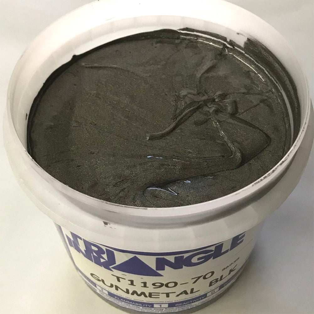 TRIANGLE 1190-70 GUNMETAL BLACK SHIMMER PLASTISOL OIL BASE INK FOR SILK SCREEN PRINTING